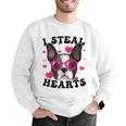 Boston Terrier Heart Glasses Girls Bostie Valentines Day Men Graphic Sweatshirt, funny gift