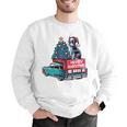 Boston Terrier Merry Christmas Tree Truck Santa Dog X-Mas Men Graphic Sweatshirt, Boston Terrier Christmas Sweatshirts, funny gift