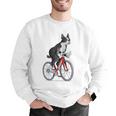Boston Terrier Riding Bicycle Cute Bostie Biker Raglan Baseball Tee Men Graphic Sweatshirt, Boston Terrier Riding Sweatshirts, funny gift