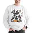 Boston Terrier Skeleton Mummy Witch Halloween Men Graphic Sweatshirt, Boston Terrier Halloween Sweatshirts, funny gift
