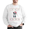 Boston Terrier Wearing Santa Hat Ugly Xmas Dog Lovers Men Graphic Sweatshirt, funny gift