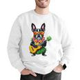 Hawaiian Boston Terrier & Pineapple Ukulele Summer Vacation Men Graphic Sweatshirt, funny gift
