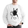 I Love My Boston Terrier Dog With Heart Men Graphic Sweatshirt, funny gift