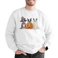 Spooky Ghost Boston Terrier Pumpkin Halloween Dog Lover Men Graphic Sweatshirt, Boston Terrier Ghost Sweatshirts, Boston Terrier Halloween Sweatshirts, funny gift