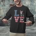 4th Of July Decor Patriotic LOVE Boston Terrier USA Flag Men Graphic Sweatshirt, Patriotic Boston Terrier Sweatshirts, Boston Terrier 4th Of July Sweatshirts, gift for family, gift for coworker