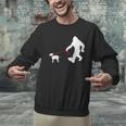 Bigfoot Walking With Bull Terrier Dog Men Graphic Sweatshirt, gift for family, gift for coworker