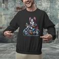 Biker Boston Terrier Dog Riding Motorbike Men Graphic Sweatshirt, Boston Terrier Riding Sweatshirts, gift for family, gift for coworker