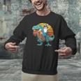 Boston Terrier Dog Riding Dinosaur T Rex Boys Men Graphic Sweatshirt, Boston Terrier Riding Sweatshirts, gift for family, gift for coworker