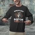 Boston Terrier Groovy World's Best Boston Mom Men Graphic Sweatshirt, Boston Terrier Mom Sweatshirts, gift for family, gift for coworker