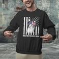 Boston Terrier Papa Cool Dog Lover USA American Flag Men Women Men Graphic Sweatshirt, American Boston Terrier Sweatshirts, gift for family, gift for coworker