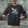 Boston Terrier Riding T-Rex Dinosaur Dog Lover Men Graphic Sweatshirt, Boston Terrier Riding Sweatshirts, gift for family, gift for coworker