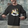 Boston Terrier Riding Unicorn Boys Girls Kids Rainbow Men Graphic Sweatshirt, Boston Terrier Riding Sweatshirts, gift for family, gift for coworker