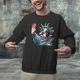 Boston Terrier Selfie Statue Of Liberty 4th Of July American Men Graphic Sweatshirt, American Boston Terrier Sweatshirts, Boston Terrier 4th Of July Sweatshirts, gift for family, gift for coworker