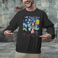 Boston Terrier Starry Night Van Gogh Art Men Graphic Sweatshirt, gift for family, gift for coworker