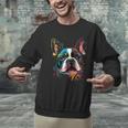 Cute Boston Terrier Puppy Dog Art Lover Unique Painting For Men Women Kids Men Graphic Sweatshirt, gift for family, gift for coworker