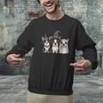 Cute Halloween Boston Terrier Dogs Witch Hat Ghost Dog For Men Women Kids Men Graphic Sweatshirt, Boston Terrier Ghost Sweatshirts, Boston Terrier Halloween Sweatshirts, gift for family, gift for coworker