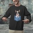 Cute Pocket Boston Terrier Lover Dog Mom Men Graphic Sweatshirt, Boston Terrier Mom Sweatshirts, gift for family, gift for coworker