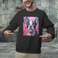 Dog Pink Boston Terrier Men Graphic Sweatshirt, gift for family, gift for coworker
