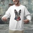 Boston Terrier American Flag Men Graphic Sweatshirt, American Boston Terrier Sweatshirts, gift for family, gift for coworker