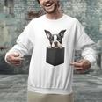 Boston Terrier Dog Puppy Dog In Pocket Cute Pet Lover Men Graphic Sweatshirt, gift for family, gift for coworker