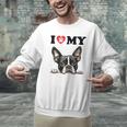 Boston Terrier I Heart My Dog Dog Lover Men Graphic Sweatshirt, gift for family, gift for coworker