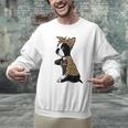 Boston Terrier Lover I Love Mom Tattoo Leopard Men Graphic Sweatshirt, Boston Terrier Mom Sweatshirts, gift for family, gift for coworker