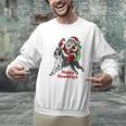 Boston Terrier Santa Claus Hat Merry Christmas Dog X-Mas Men Graphic Sweatshirt, Boston Terrier Christmas Sweatshirts, gift for family, gift for coworker