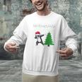 Boston Terrier Santa Hat Dabbing Around The Christmas Tree Men Graphic Sweatshirt, Boston Terrier Christmas Sweatshirts, gift for family, gift for coworker