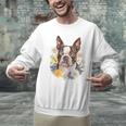 Floral Boston Terrier Men Graphic Sweatshirt, gift for family, gift for coworker