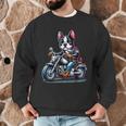 Biker Boston Terrier Dog Riding Motorbike Men Graphic Sweatshirt, novelty gifts, funny gifts