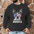 Boston Terrier 4th Of July Merica Men Women USA Flag Vintage Men Graphic Sweatshirt, novelty gifts, funny gifts