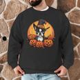 Boston Terrier Bostie Dog Breed Pet Halloween Pumpkins Men Graphic Sweatshirt, novelty gifts, funny gifts