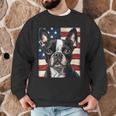 Boston Terrier Dog American Flag 4th Of July Patriotic Puppy Men Graphic Sweatshirt, novelty gifts, funny gifts