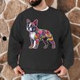Boston Terrier Floral Dog Lover Vintage Distressed For Men Women Kids Men Graphic Sweatshirt, novelty gifts, funny gifts