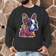 Boston Terrier Floral Vintage Dog Mom Distressed Men Women Kids Men Graphic Sweatshirt, novelty gifts, funny gifts
