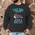 Boston Terrier This Girl Runs On Jesus And Boston Terriers Men Graphic Sweatshirt, novelty gifts, funny gifts
