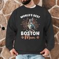 Boston Terrier Groovy World's Best Boston Mom Men Graphic Sweatshirt, novelty gifts, funny gifts