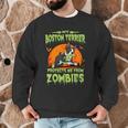 Boston Terrier Halloween Zombie American Gentleman Dog Lover Men Graphic Sweatshirt, novelty gifts, funny gifts