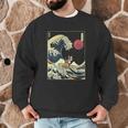 Boston Terrier Japanese Kanagawa Wave Surf Dog Men Graphic Sweatshirt, novelty gifts, funny gifts