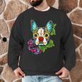 Boston Terrier In Red Day Of The Dead Sugar Skull Dog Men Graphic Sweatshirt, novelty gifts, funny gifts