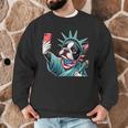 Boston Terrier Selfie Statue Of Liberty 4th Of July American Men Graphic Sweatshirt, novelty gifts, funny gifts