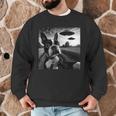 Boston Terrier Graphic Selfie With UFOs Weird Aliens Men Graphic Sweatshirt, novelty gifts, funny gifts