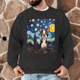 Boston Terrier Starry Night Van Gogh Art Men Graphic Sweatshirt, novelty gifts, funny gifts
