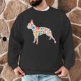 Boston Terrier Watercolor Flowers Men Graphic Sweatshirt, novelty gifts, funny gifts