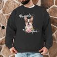 Brown Boston Terrier With Flowers And Feathers Men Graphic Sweatshirt, novelty gifts, funny gifts