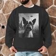 Dog Mom Dad Alien Selfie Boston Terrier UFO For Men Women Men Graphic Sweatshirt, novelty gifts, funny gifts