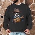 Guitar Shirt Boston Terrier Dog Playing Acoustic Guitar Men Graphic Sweatshirt, novelty gifts, funny gifts