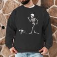 Halloween Boston Terrier And Skeleton Men Graphic Sweatshirt, novelty gifts, funny gifts