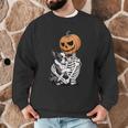 Halloween Skeleton Boston Terrier Men Graphic Sweatshirt, novelty gifts, funny gifts