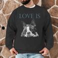 Love Is Boston Terrier Bostie Men Graphic Sweatshirt, novelty gifts, funny gifts